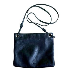 Margot Soft Leather Black Crossbody Bag Classic Quiet Luxury Pebble Solid Silver